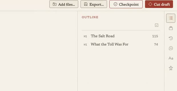 The Checkpoint control in the toolbar, and the note confirming the state was recorded.